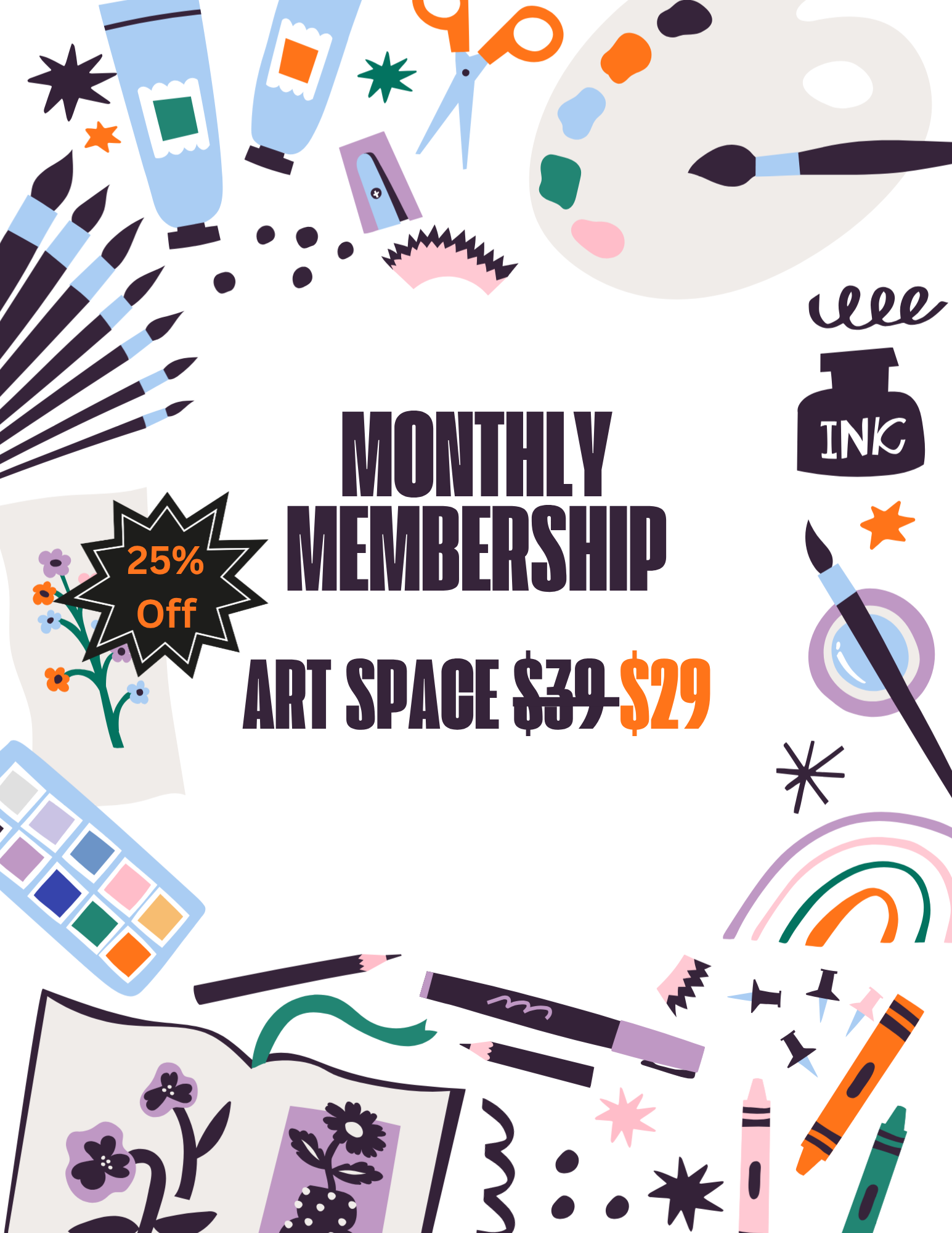 Individual Art Space Monthly Membership